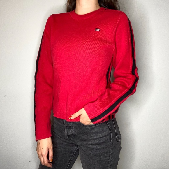 Polo Jean Co. Ralph Lauren Sweaters - Ralph Lauren Red Knit Sporty Sweater